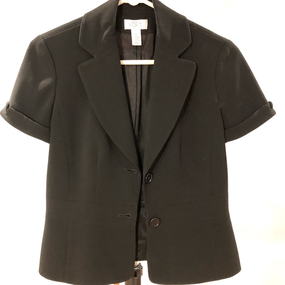 LOFT Short Sleeve Black Blazer